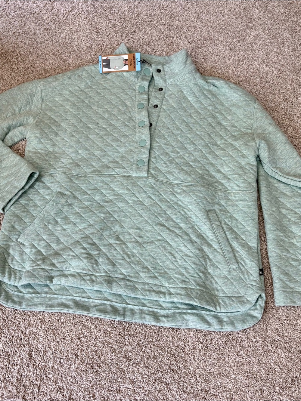 Eddie Bauer Quilted Pullover Jacket Soft Knit Cotton NWT Women Large Everyday
